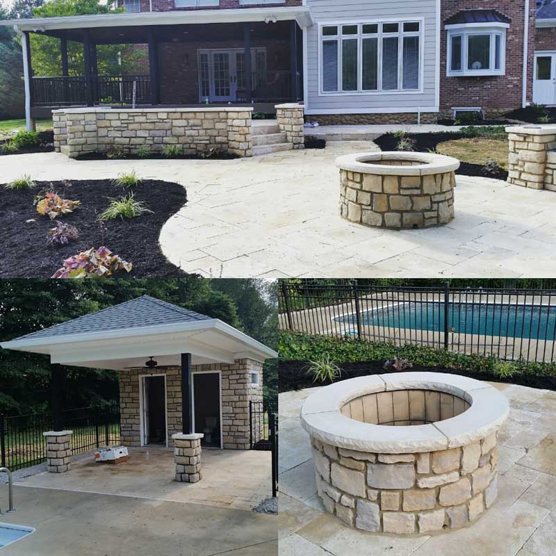 Collage of Stonework on patios
