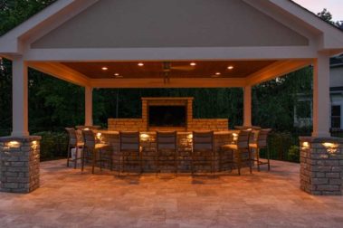 Evening view of Pavilion with Lighting