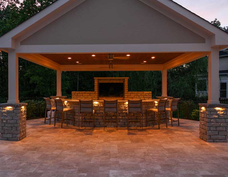 Evening view of Pavilion with Lighting