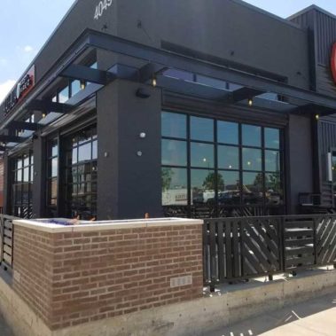 Firepit by Derby City Pools on Patio of Blaze Pizza Restaurant