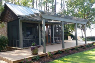 Pool House With Pergola and Deck