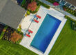 Aerial view of large gunite pool