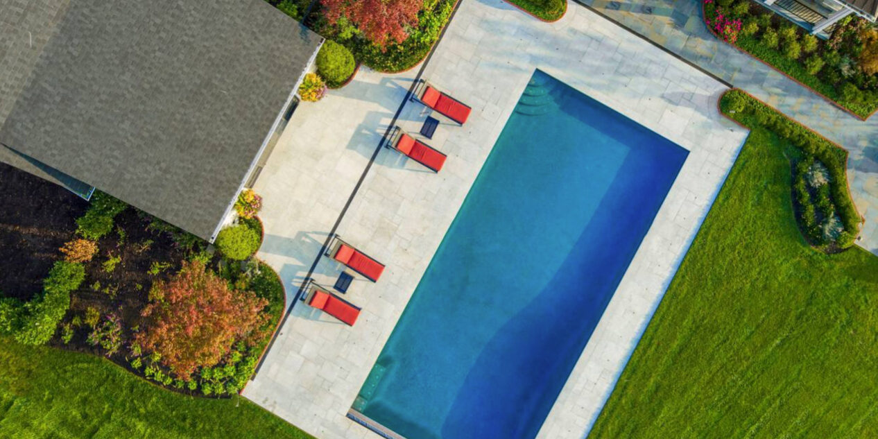 gunite3 Aerial view of large gunite pool