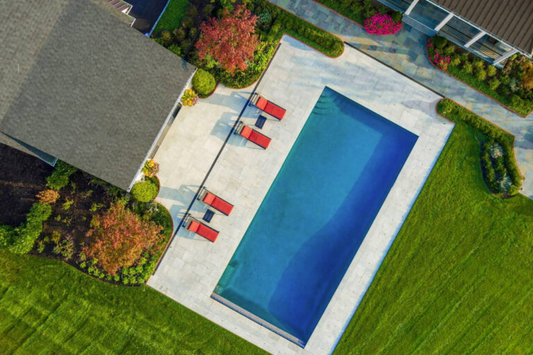 gunite3 Aerial view of large gunite pool