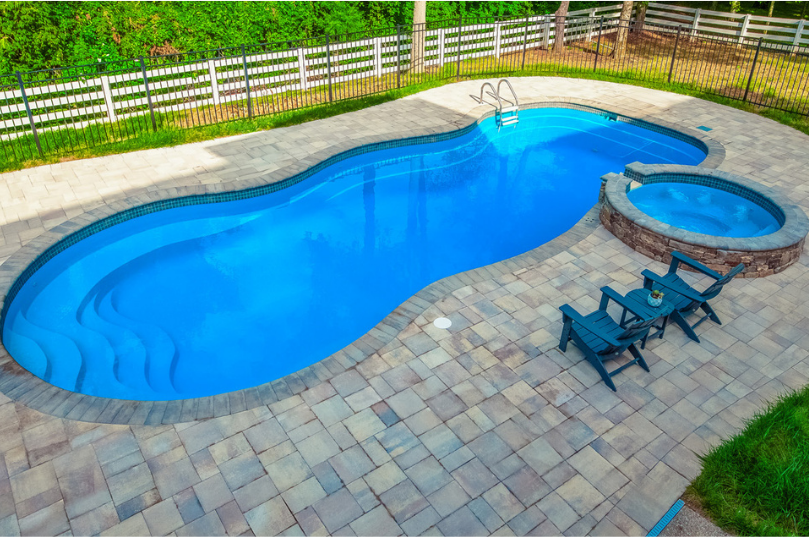 The Elation Swimming Pool The elation pool installed with stone pavers